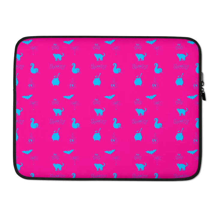 Spooky Blue and Pink Neon Laptop Sleeve product image (2)