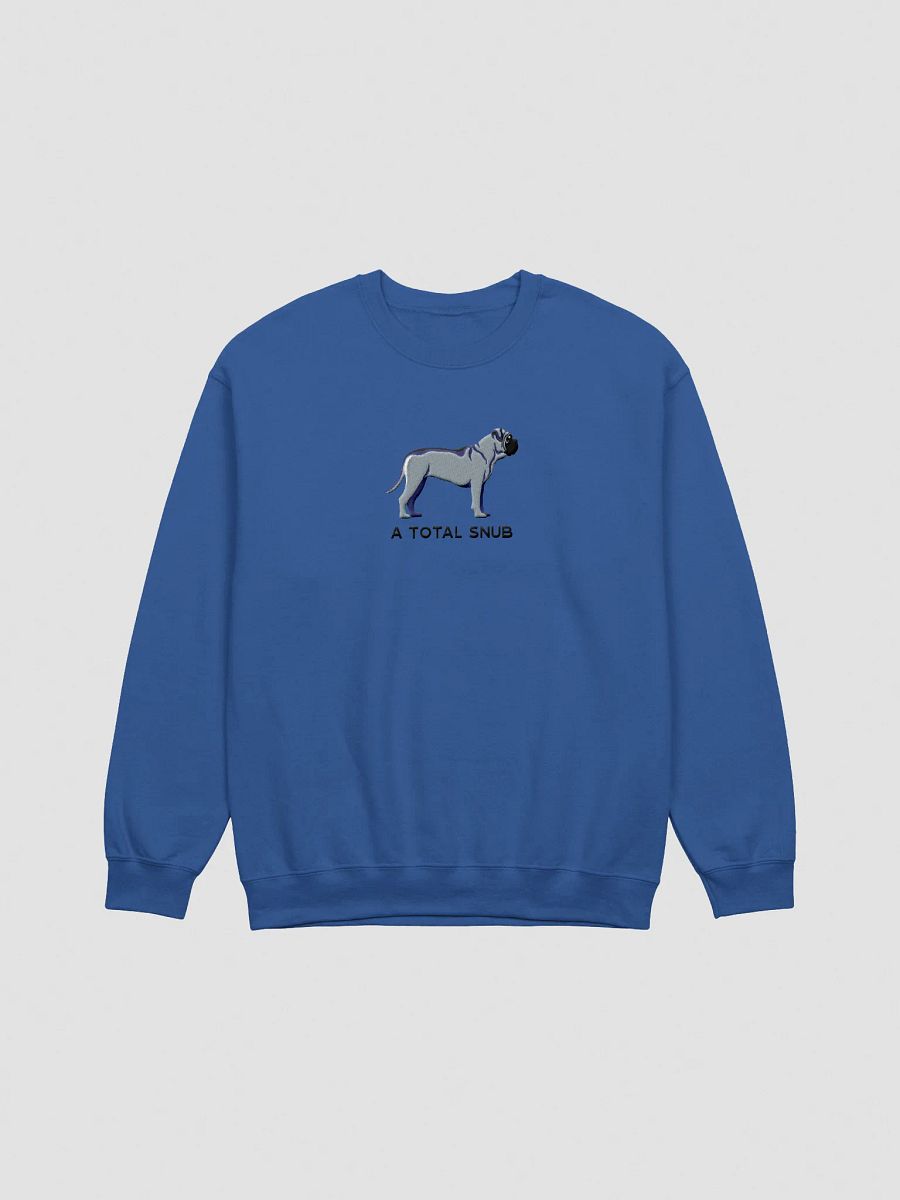 A Total Snub Sweatshirt (Embroidered) of an English Mastiff(Blue) product image (4)