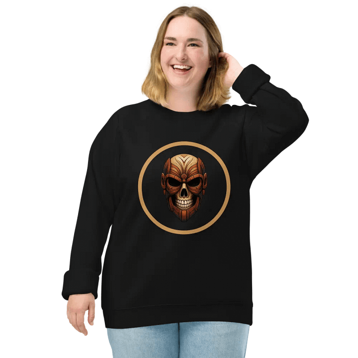 Tribal Skull Symmetry Organic Sweatshirt product image (2)
