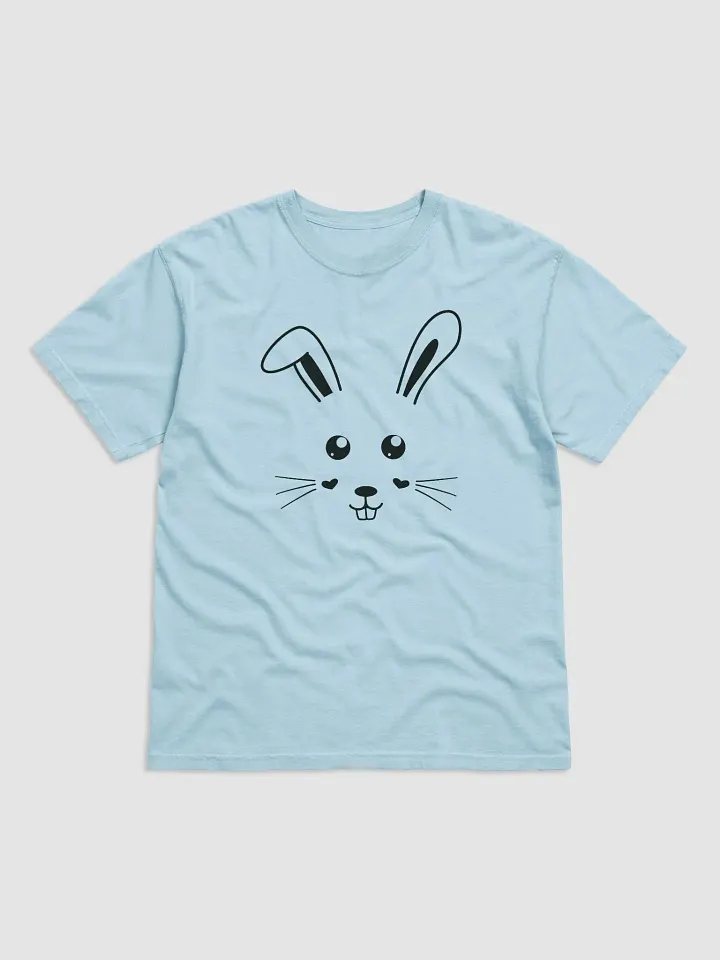 Cute Bunny Face Garment-Dyed Heavyweight T-Shirt, Unisex T-Shirt, Spring Apparel, Easter Gift, Animal Lover Tee, Cute Graphic Shirt product image (2)