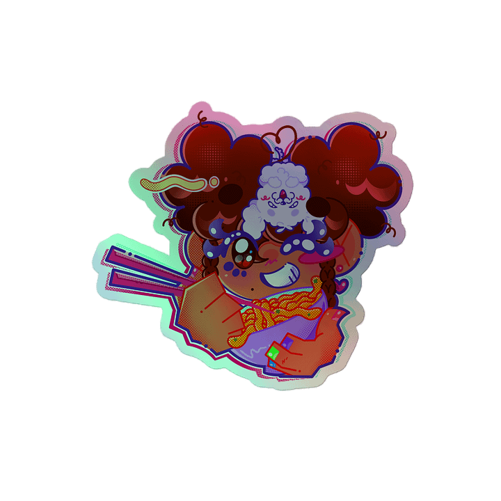 RamenDoodlesCafe Cartoon Holographic Sticker product image (2)