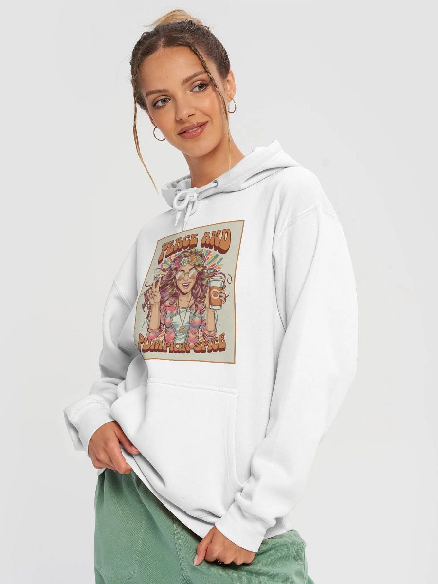 Women "PEACE AND PUMPKIN SPICE" premium pullover hoodie product image (3)