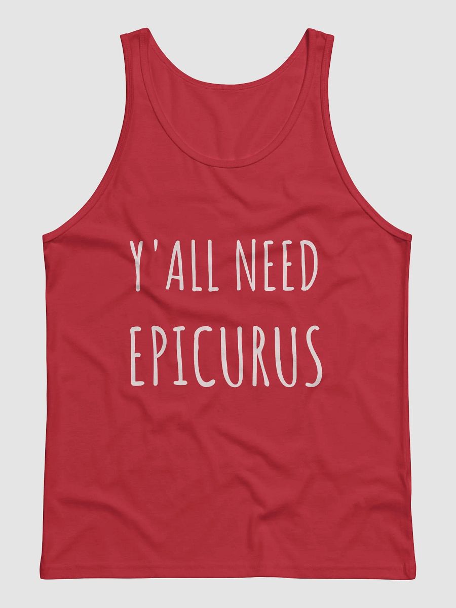 Y'all Need Epicurus WHITE (Bella+Canvas Jersey Tank) product image (41)