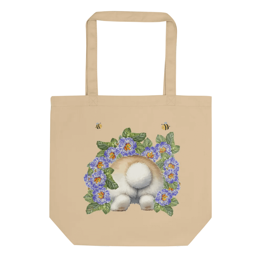 Garden Whispers: Bunny and the Primula Zebra Blues Organic Cotton Tote Bag - Eco-Friendly, Durable, Stylish product image (20)