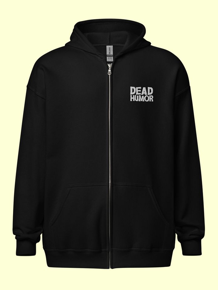 Dead Humor Spooky Text Zip Up Embroidered Hoodie product image (1)