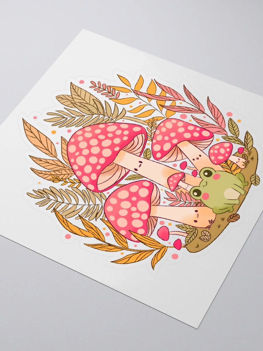 Whimsical Mushroom and Frog Sticker product image (4)