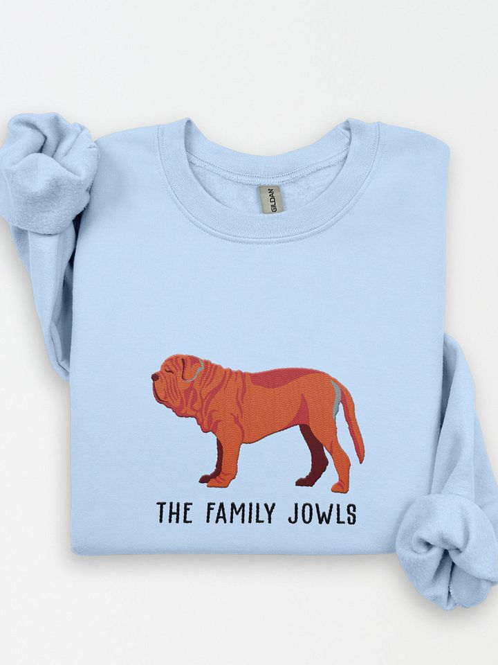 The Family Jowls Sweatshirt (Embroidered) of a Neapolitan Mastiff(Red) product image (1)