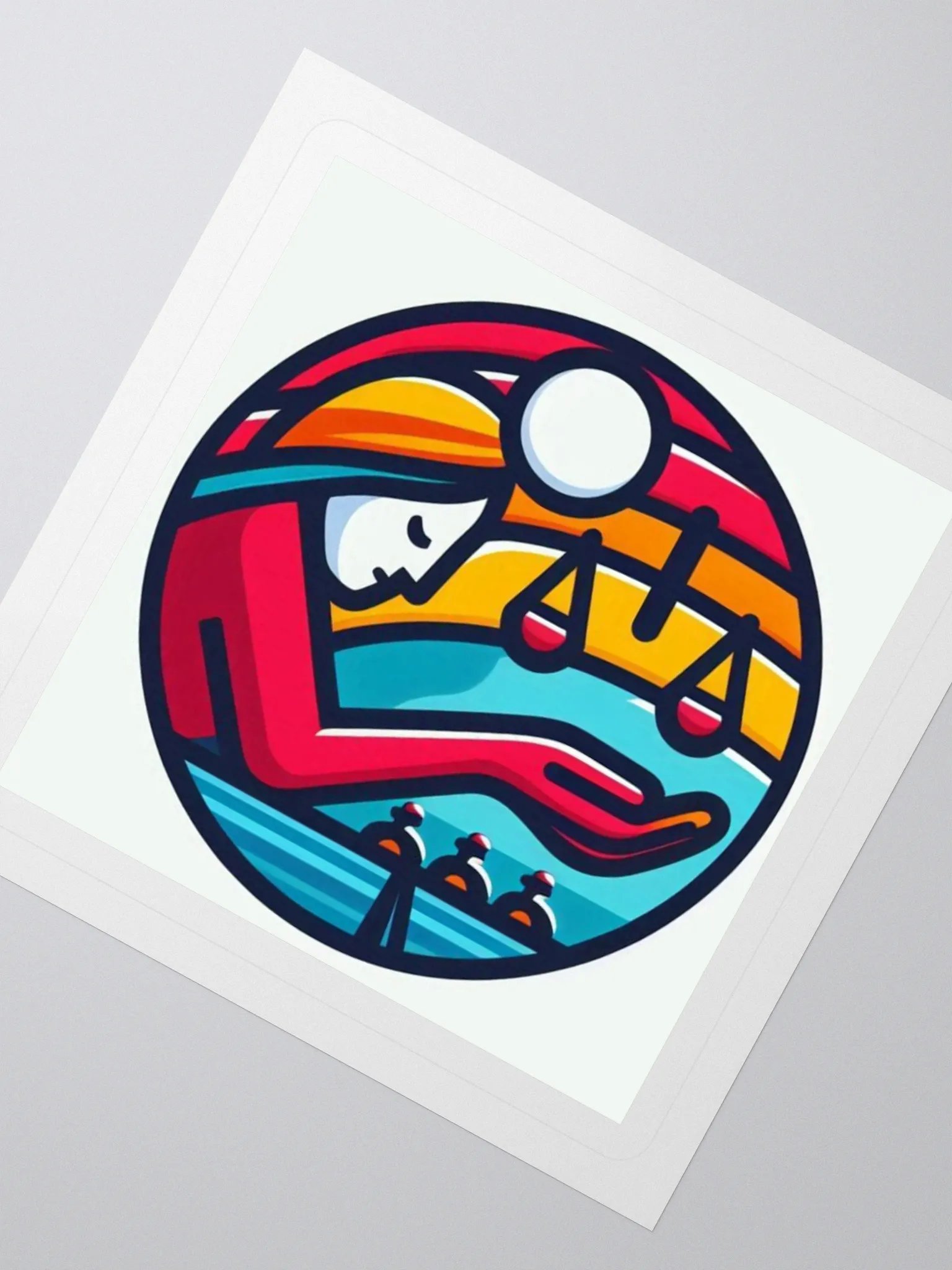 Balance Scale Sunset Kiss Cut Stickers product image (8)