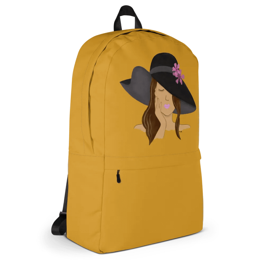 Girl with Hat Yellow-Brown Backpack product image (4)