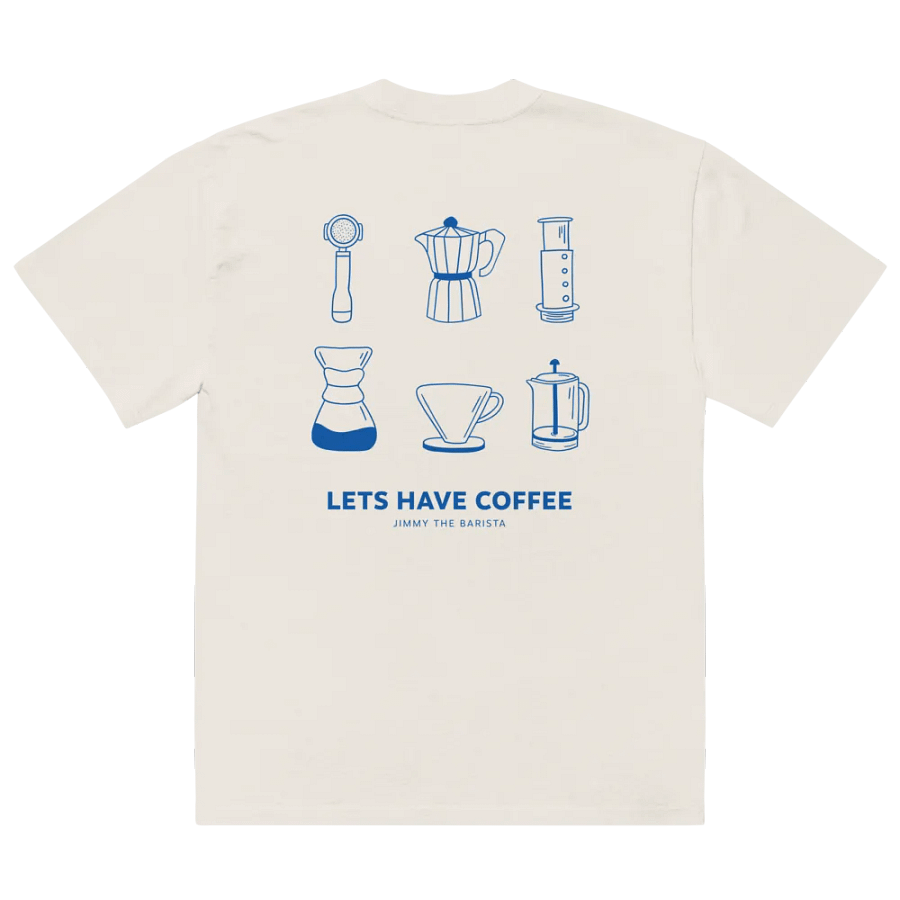 LETS HAVE COFFEE TEE (BONE + BLUE) product image (6)