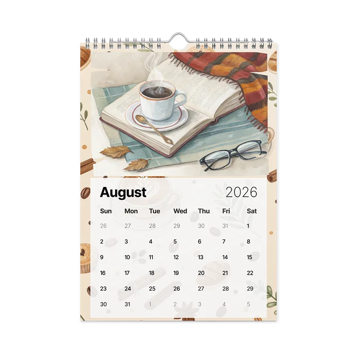 Brewed Bliss Wall Calendar 2026 – The Art of Coffee in Watercolor product image (2)