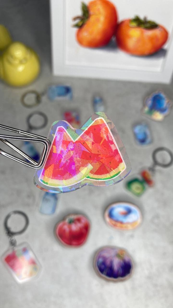 Watermelon acrylic pin product image (1)