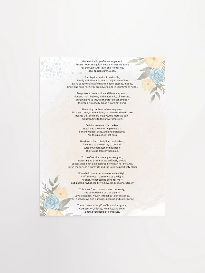 Dignity Poem Poster 2 of 2