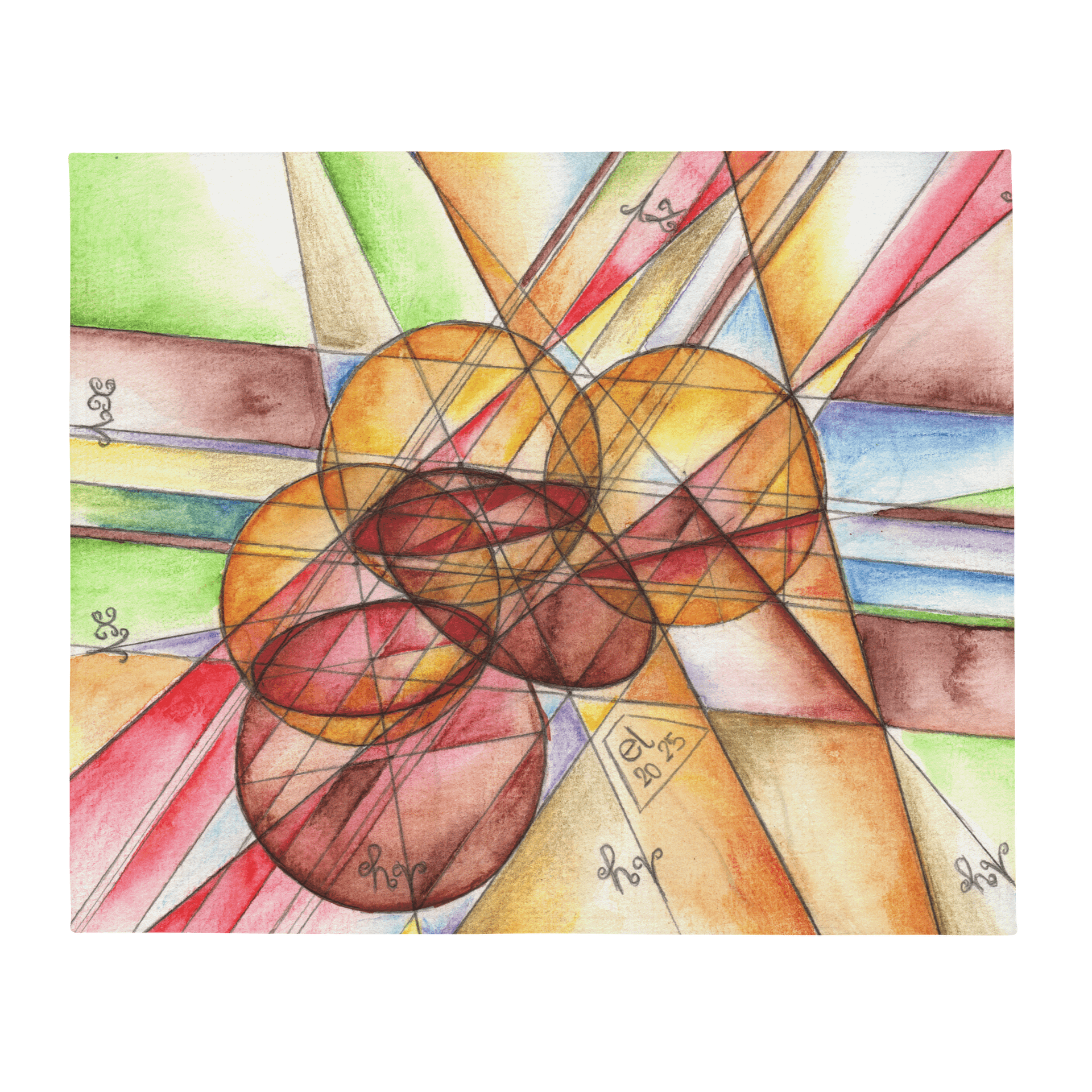 Circles to Circles #6 - Stereographic Projection Mathematical Art Blanket product image (1)