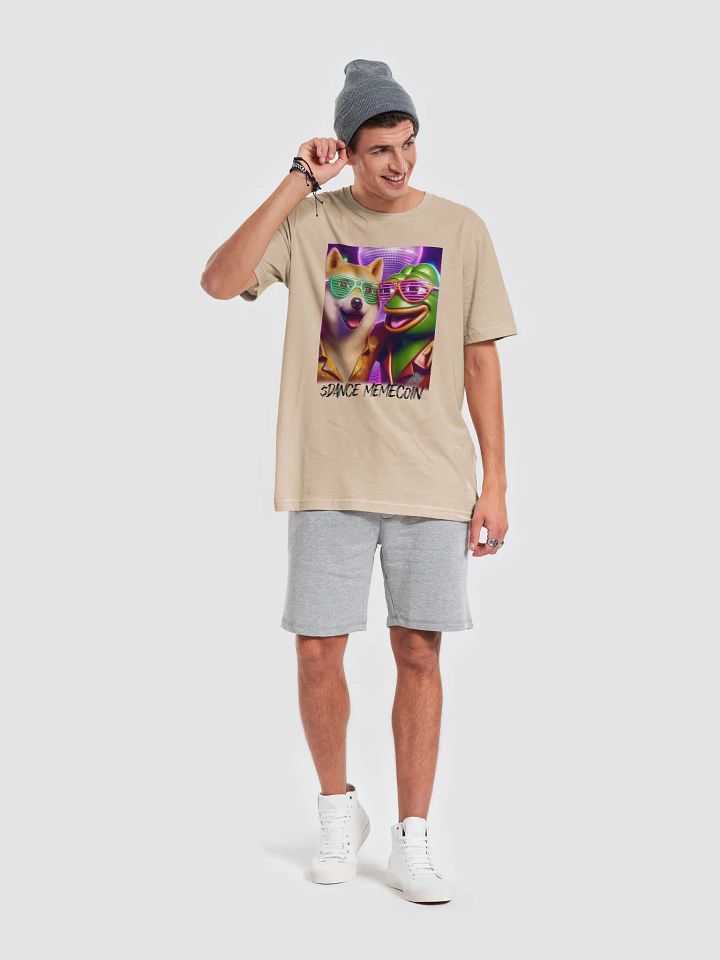 DISCO DOGE and PARTY PEPE - DANCE MEMECOIN - PREMIUM TEE - TAN product image (1)