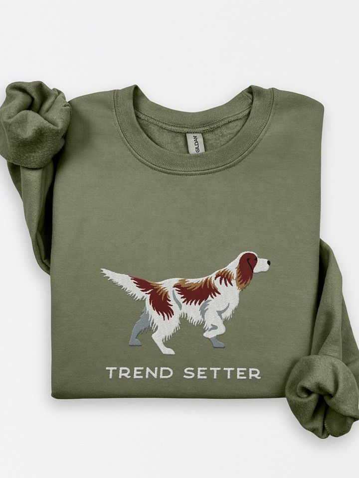 Trend Setter Sweatshirt (Embroidered) of an Irish Red & White Setter product image (1)