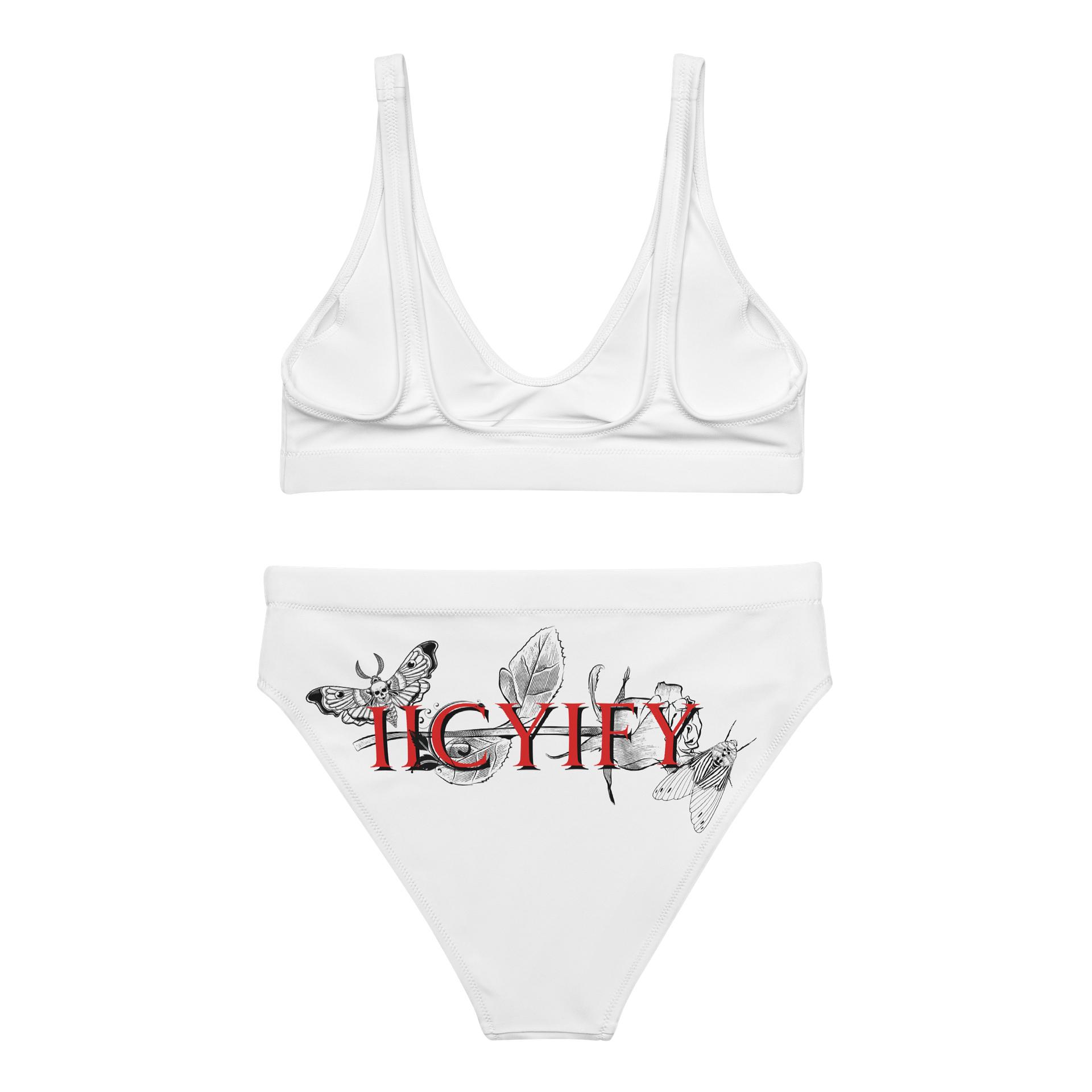 Yngling - Darling Series! High wasted bikini swimsuit. White-IICYIFY product image (2)