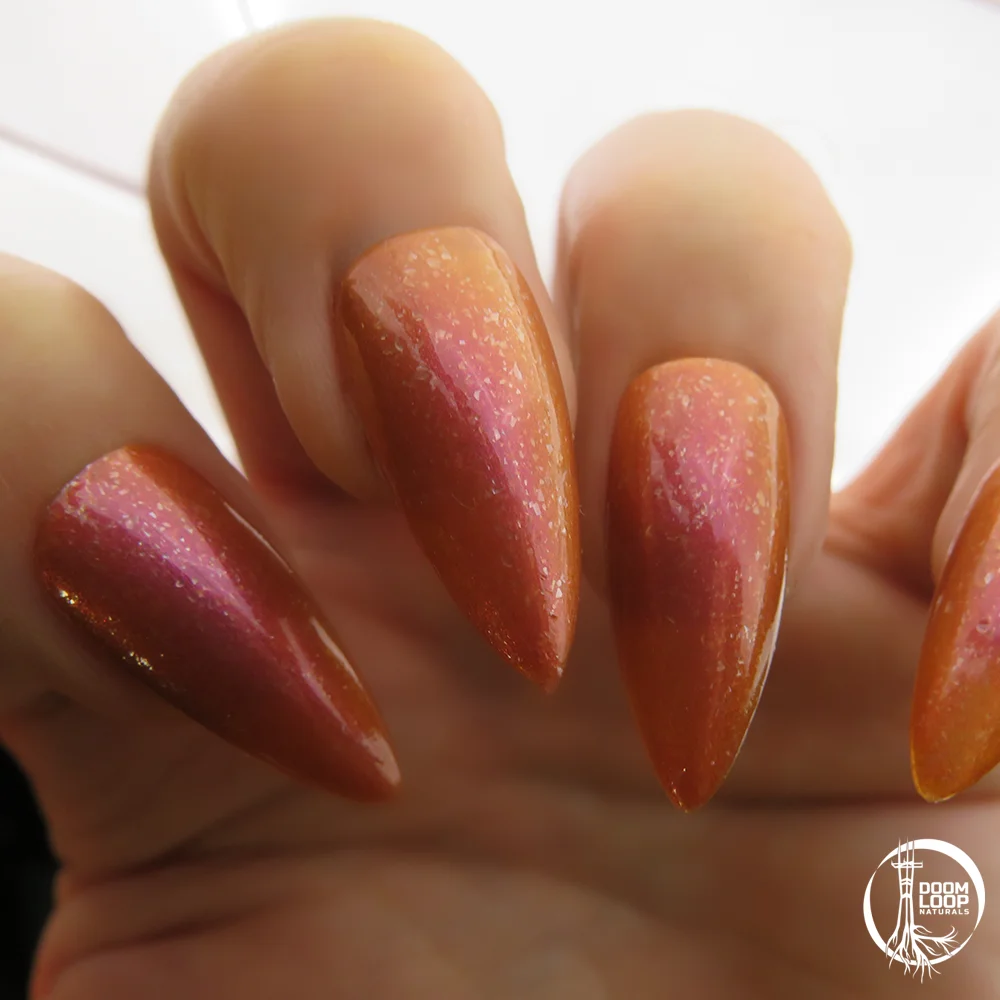 BARELY HUMAN - Deep Copper-Rosé Sparkly Nail Polish product image (5)