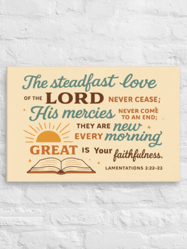 Christian Wall Art – Lamentations 3:22-23 Print | Great Is Your Faithfulness Scripture Decor product image (4)