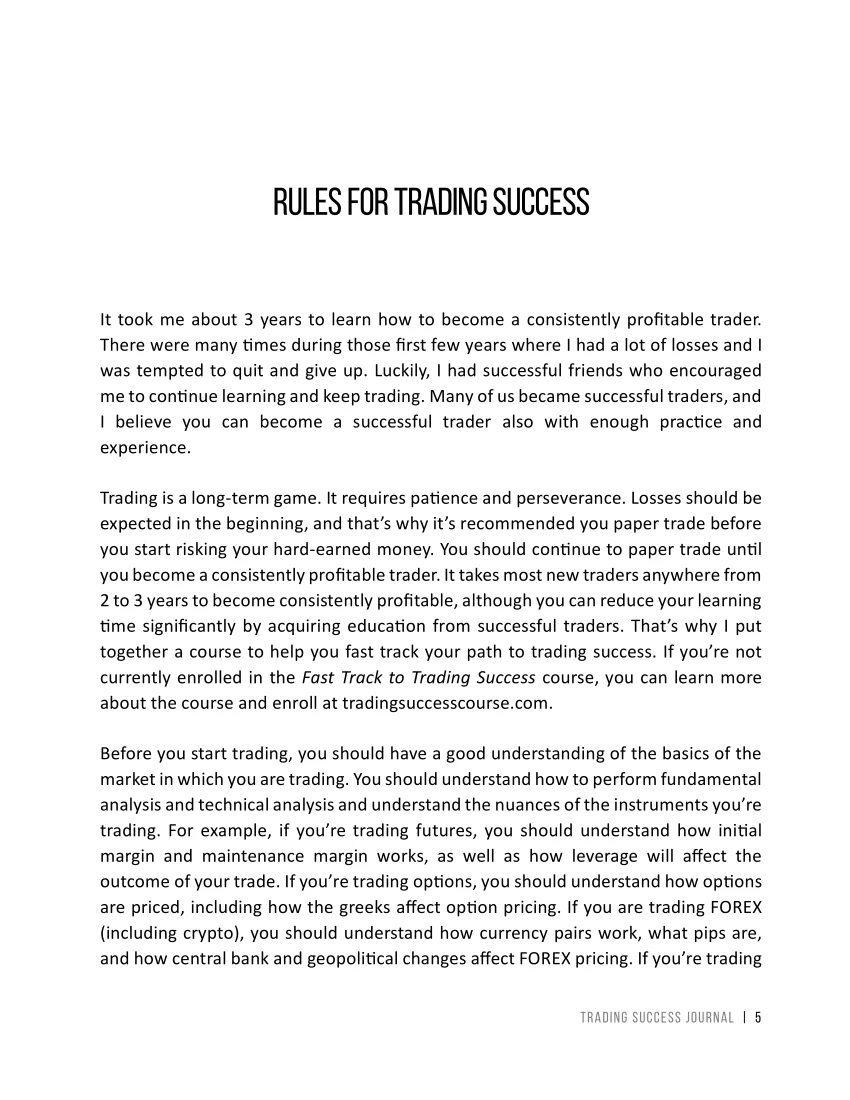 Trading Success Journal - PDF product image (5)
