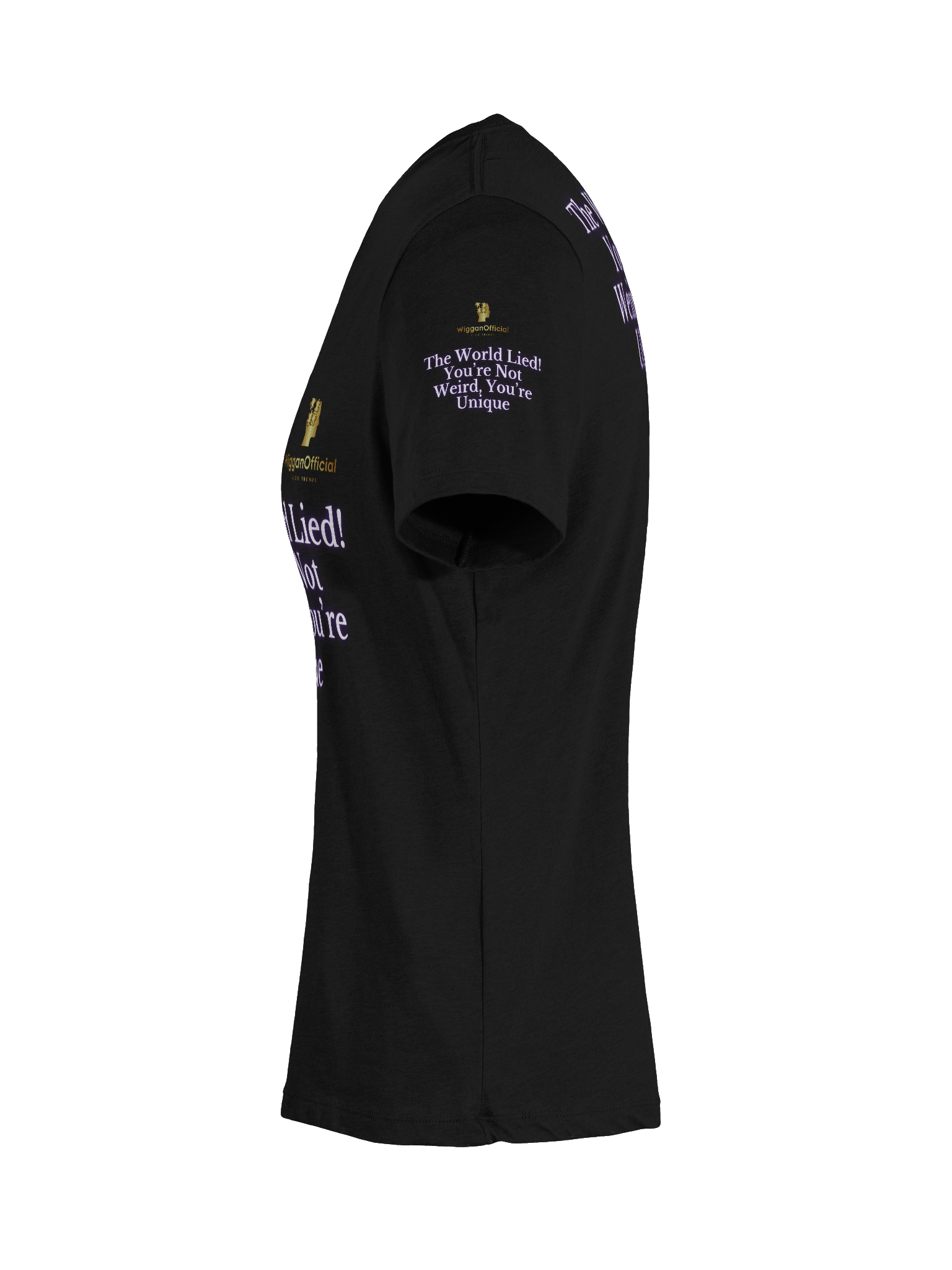 WigganOfficial “The World Lied! You’re Not Weird, You’re Unique” Women's Relaxed V-Neck T-Shirt product image (10)