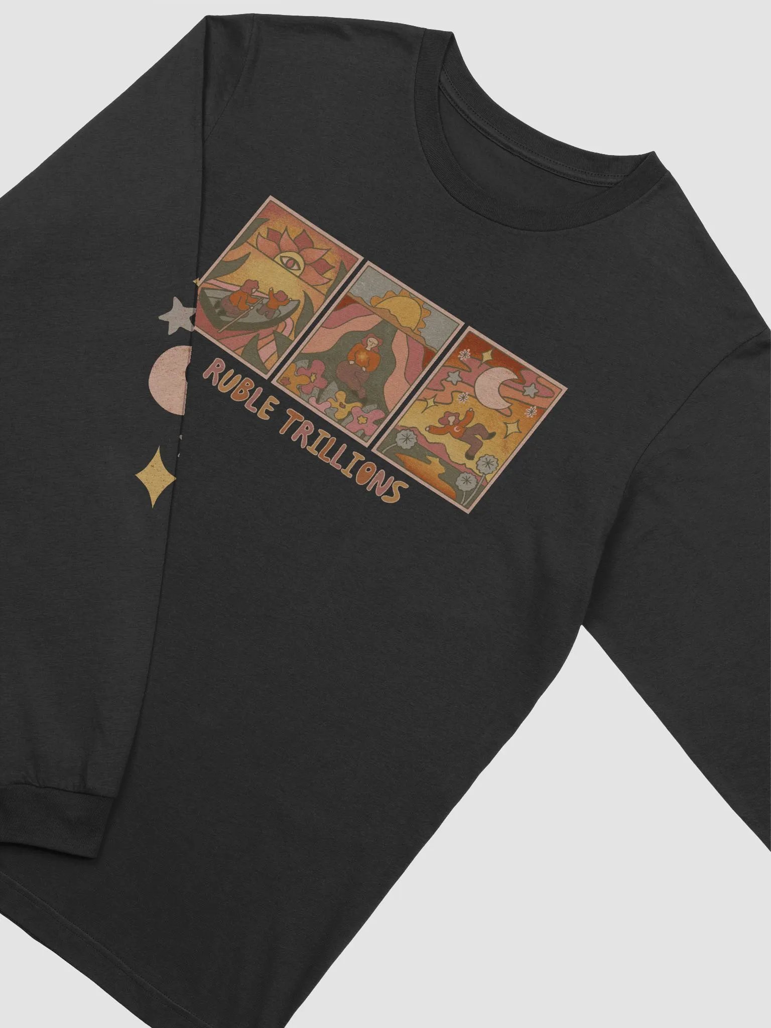 Tarot Trio with Celestial Sleeves - Bella+Canvas Supersoft Long Sleeve Tee product image (3)