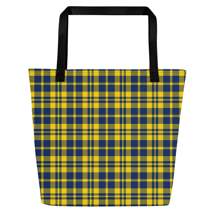 Yellow and Blue Plaid Tote Bag product image (2)