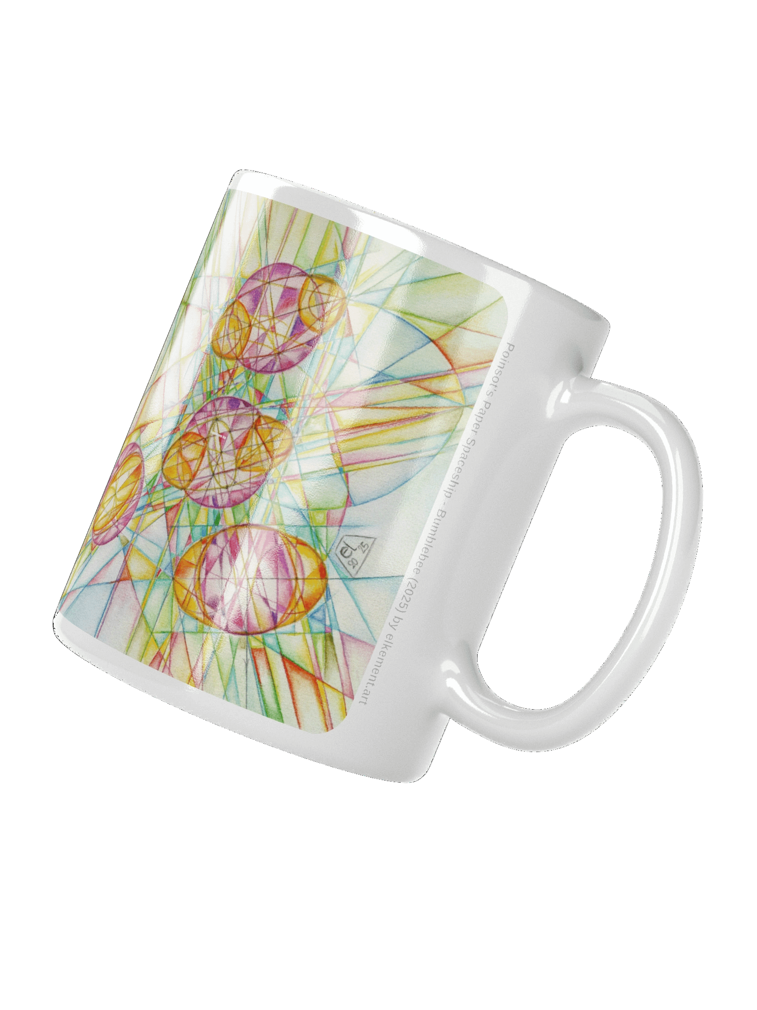 Poinsot's Paper Spaceship 2+3 - Gyroscope Physics Geometric Drawings Mug product image (5)