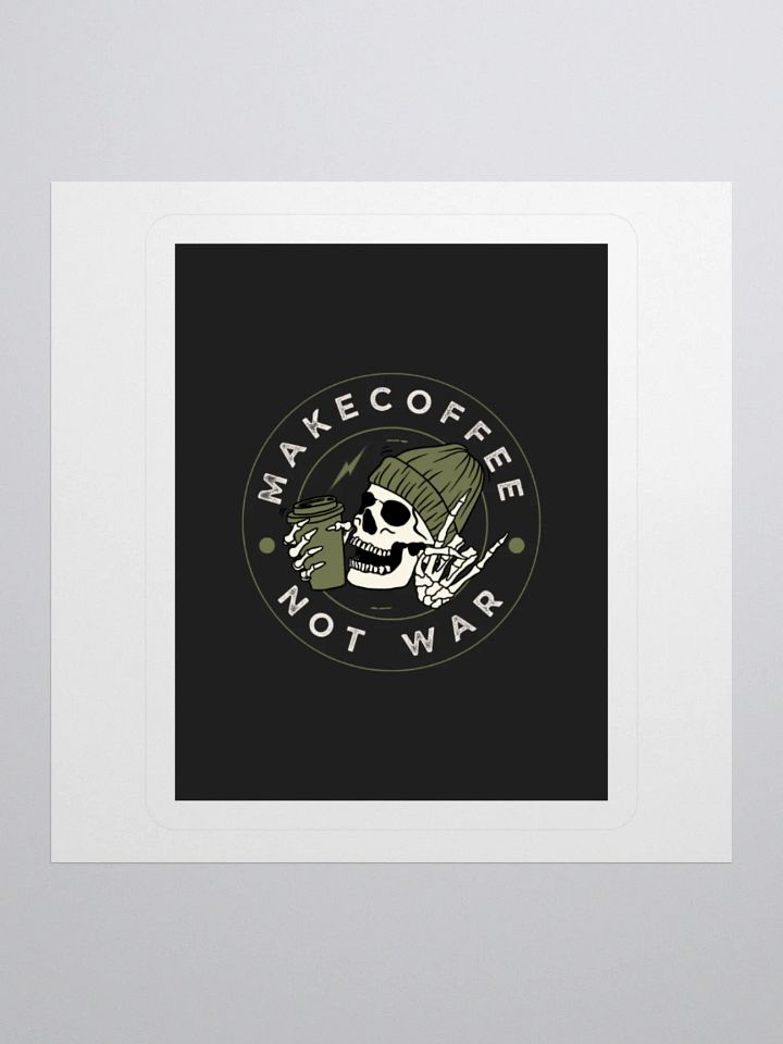 Peaceful Coffee Skeleton Sticker product image (1)