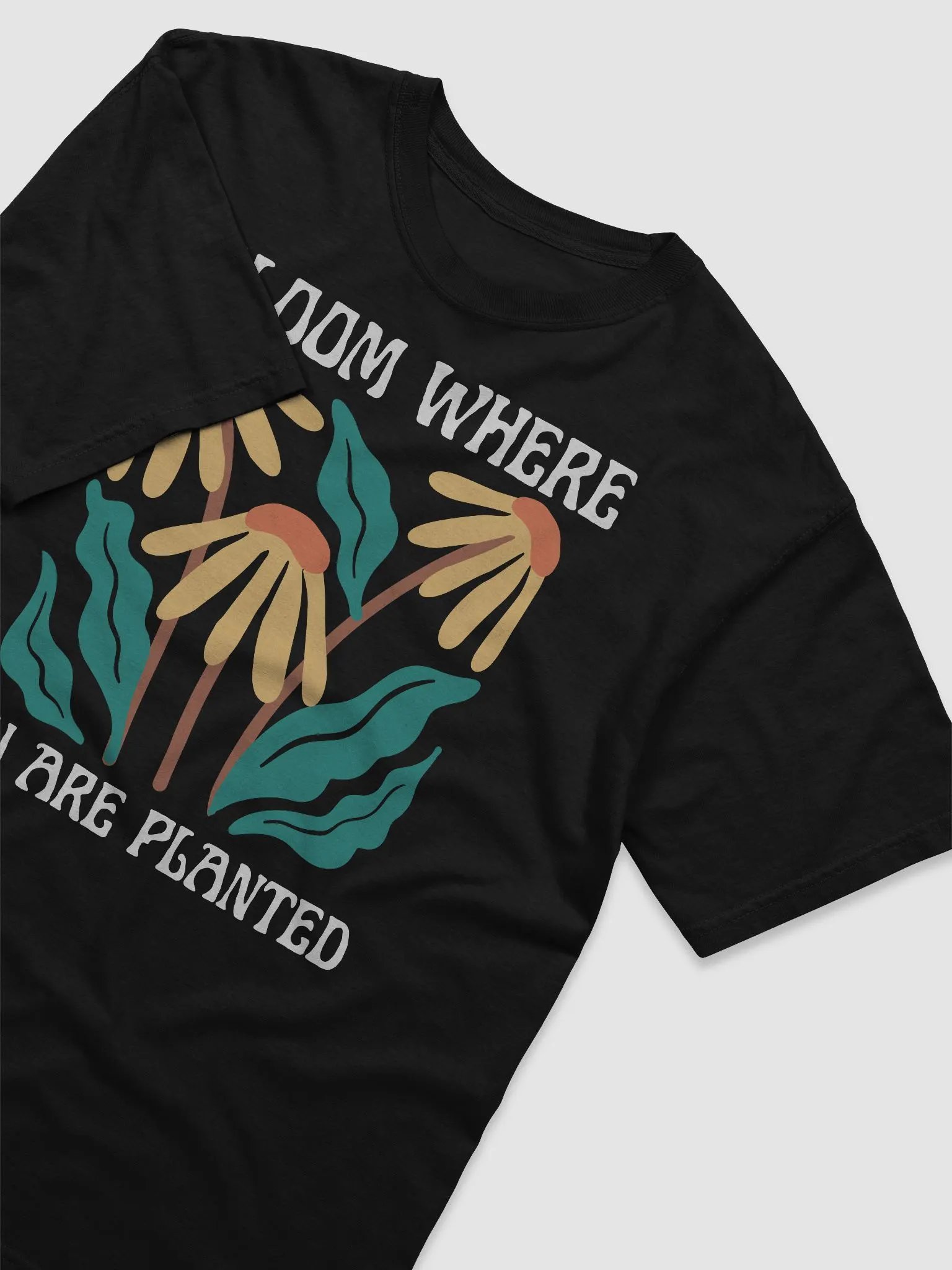 Bloom Where You Are Planted Boho Floral T-shirt, Cute Comfort Colors Flower Graphic Tee Gift For Women product image (3)