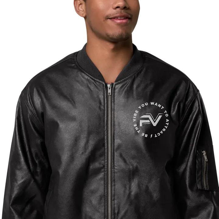 Certified Cool Faux Leather Bomber Jacket product image (1)