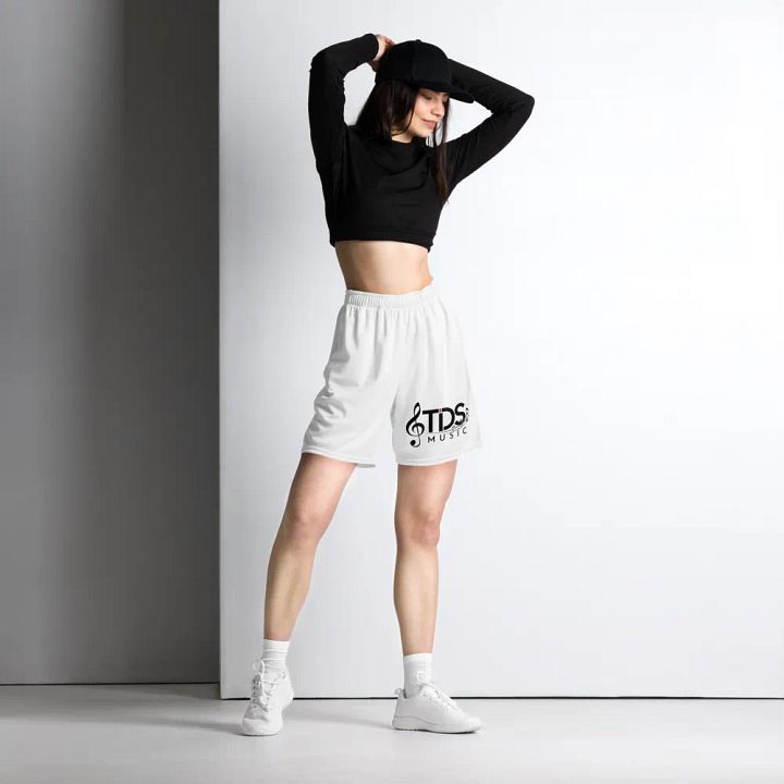 TDS Music Unisex White Mesh Shorts product image (1)