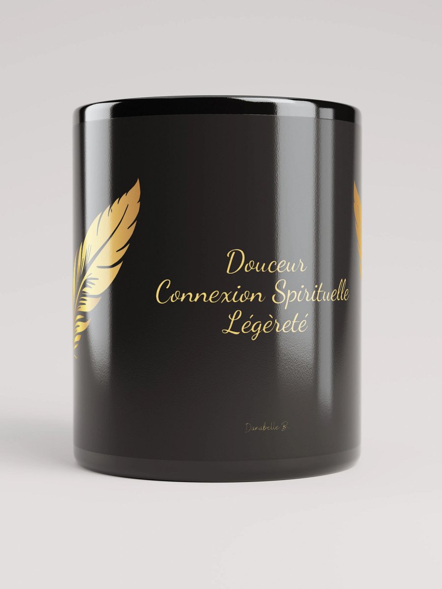 Mug Noir et Doré - Plume - Cadeau Spirituel product image (5)