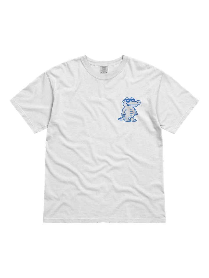 Crocodeth T-Shirt No.1 – White Pocket Print Tee with Blue Crocodile Logo product image (31)