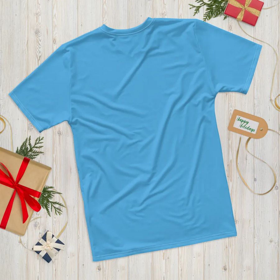 Plain Sky-Blue True Summer Men's Crewneck Polyester Heavyweight Premium T-Shirt by Treasure Pie product image (12)