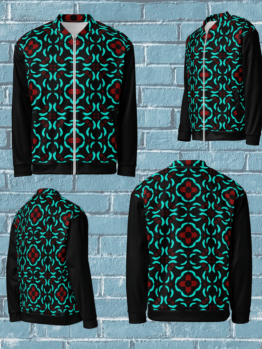 New Mexico Zia Turquoise Feathers Bomber Jacket product image (5)