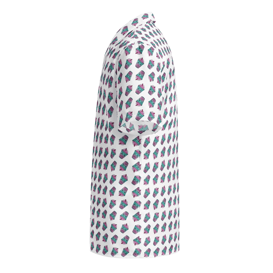 Kawaii Hawaii Bubble Tea Short Sleeve Button-Up Shirt product image (3)