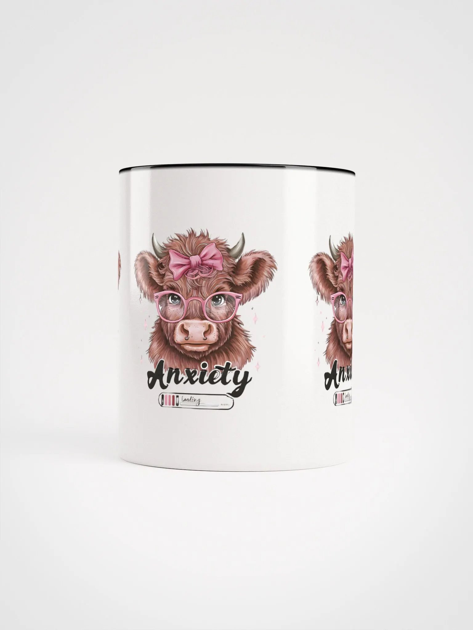 Anxiety Loading Coffee Mug – Funny Heifer Cow Design – Humorous Animal Lover Gift product image (8)