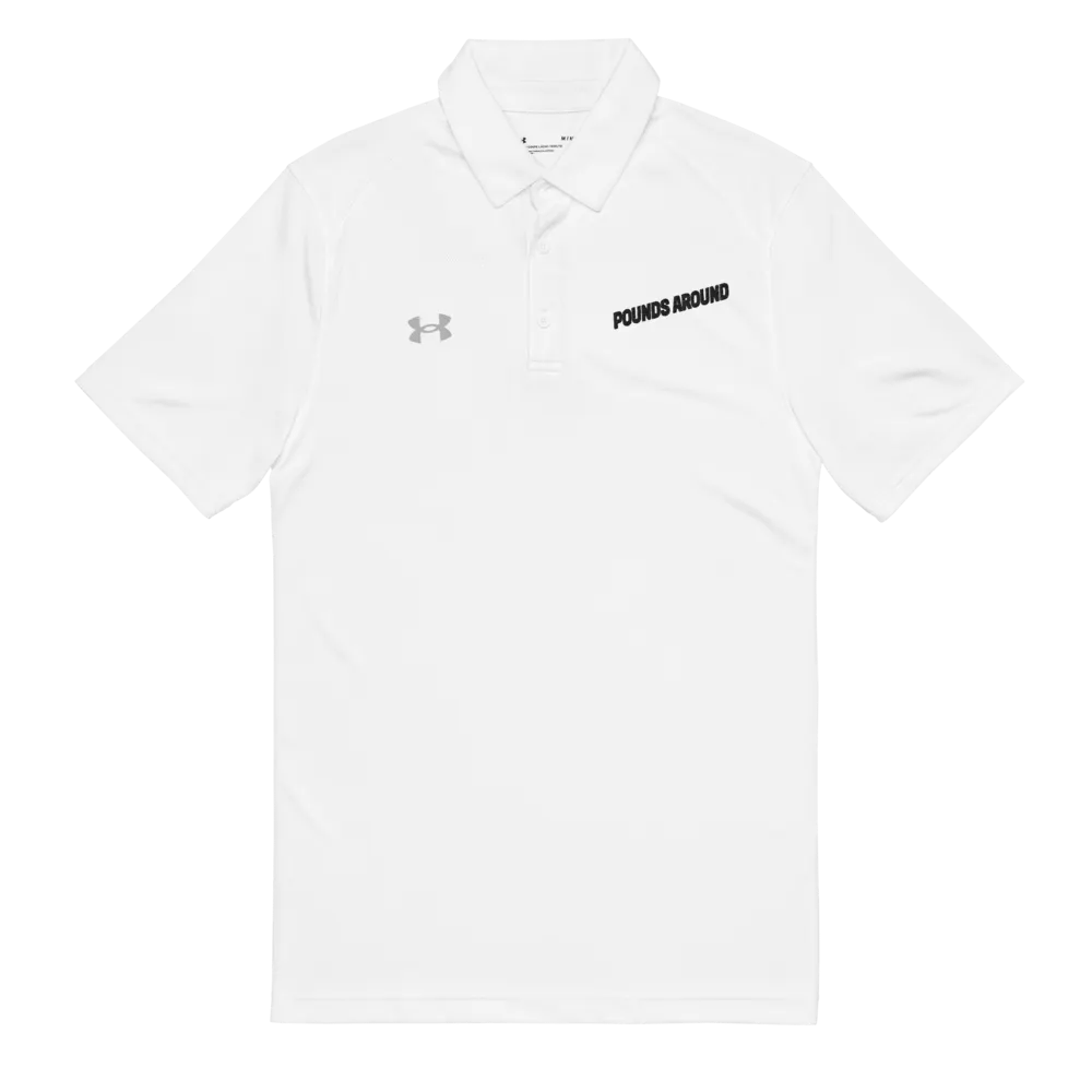 POUNDS AROUND WHITE AND BLACK UNDER ARMOUR POLO SHIRT product image (6)