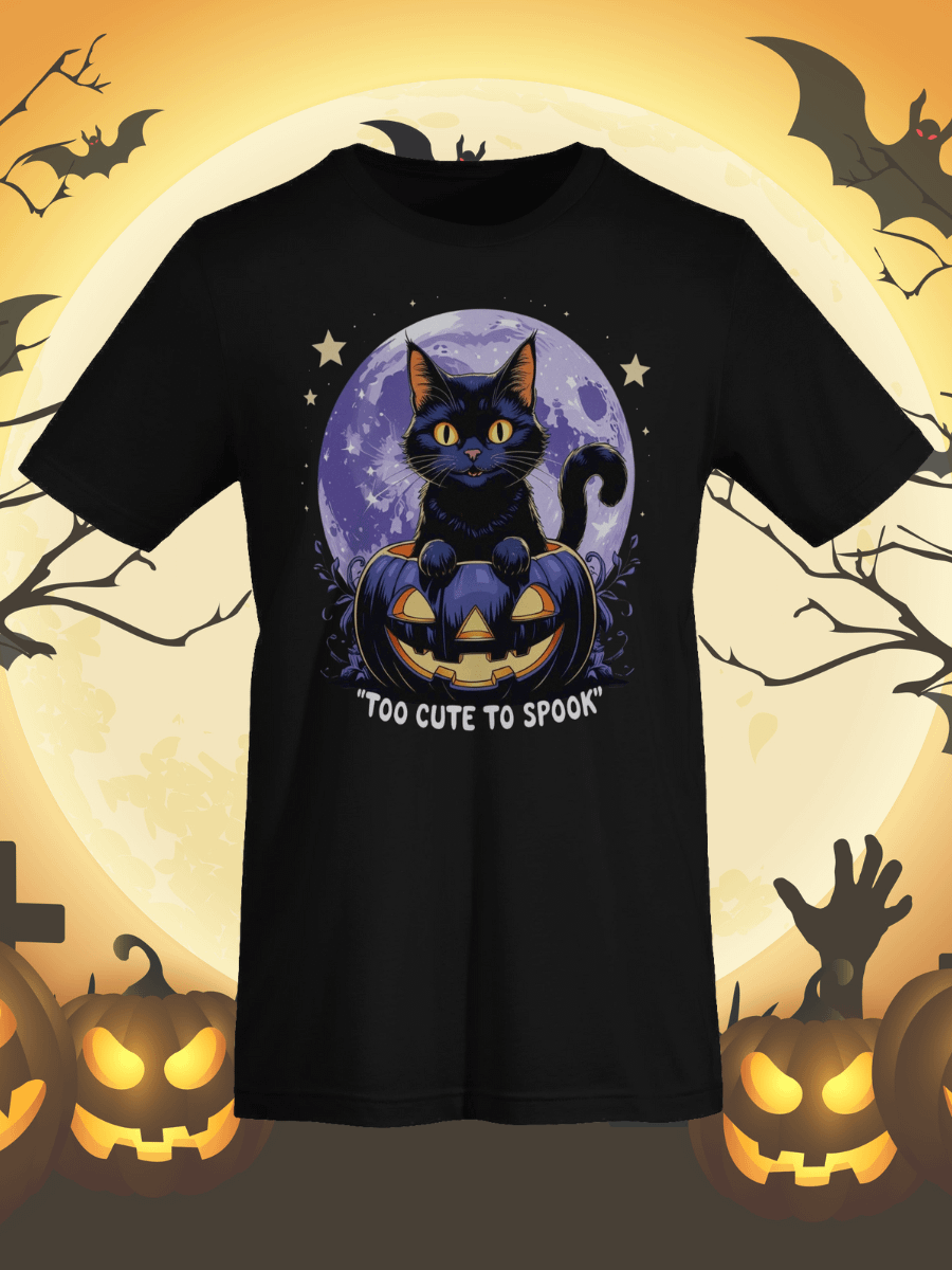 Whimsical Cat in Pumpkin Moonlight T-Shirt product image (1)