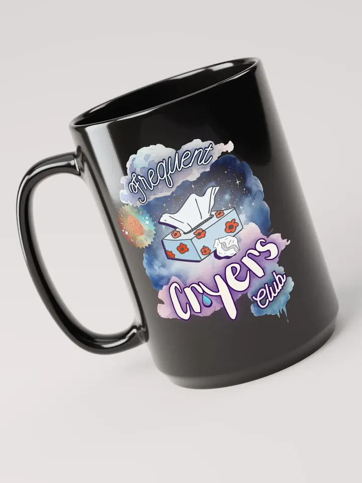 FREQUENT CRYERS CLUB black glossy mug product image (1)