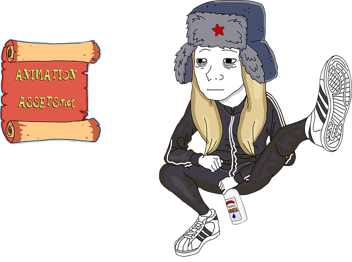 Team Vodka Russian Dancing Cossack Girl Color | Adobe Animate Download product image (1)