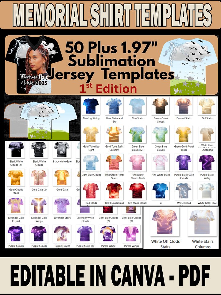 VIP Members Only - 50 Plus 1.97 and 1.57 inch MDF T'Shirt Memorial Templates - Design Editable in Canva - DIY Videos Included product image (1)