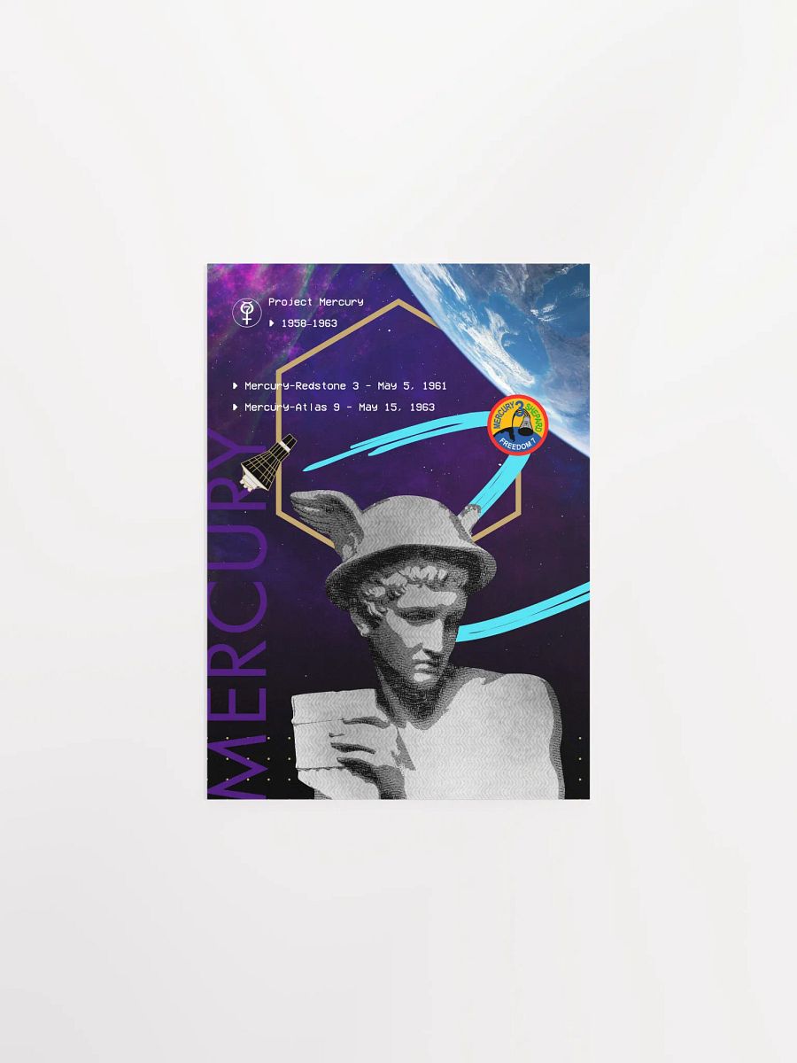 Synthwave NASA Project Mercury (1958–1963) [synthwave/vaporwave/retrowave] — space poster, retrowave poster, neon poster, aesthetic poster product image (6)