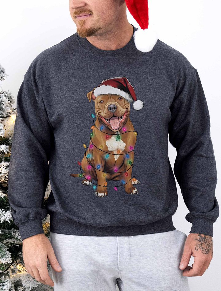 Funny Pitbull Terrier(Red) Christmas Sweatshirt for Pittie Paw-rents product image (1)