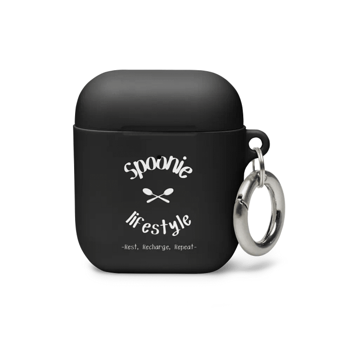 Spoonie Lifestyle- Rest, Recharge, Repeat Airpods Case- White Print product image (1)