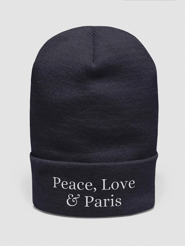 Peace, Love & Paris Cozy Comfort Beanie - White Embroidery product image (17)