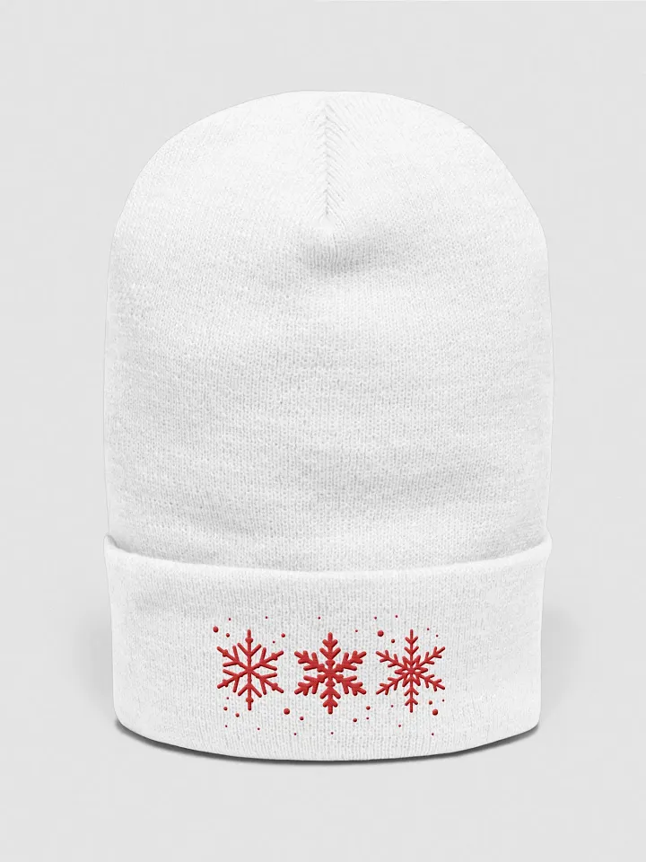 Snowflakes Embroidered Cuffed Beanie product image (1)
