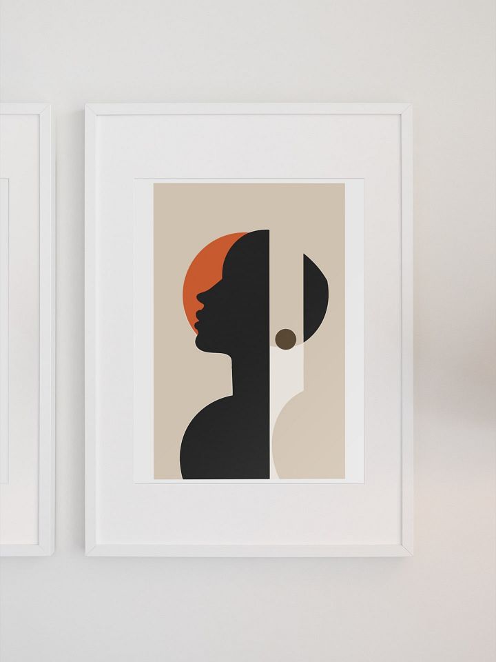 Minimalist Abstract Profile Poster, Modern Art Silhouette with Warm Earth Tones, Contemporary Portrait Print for Home Decor product image (1)