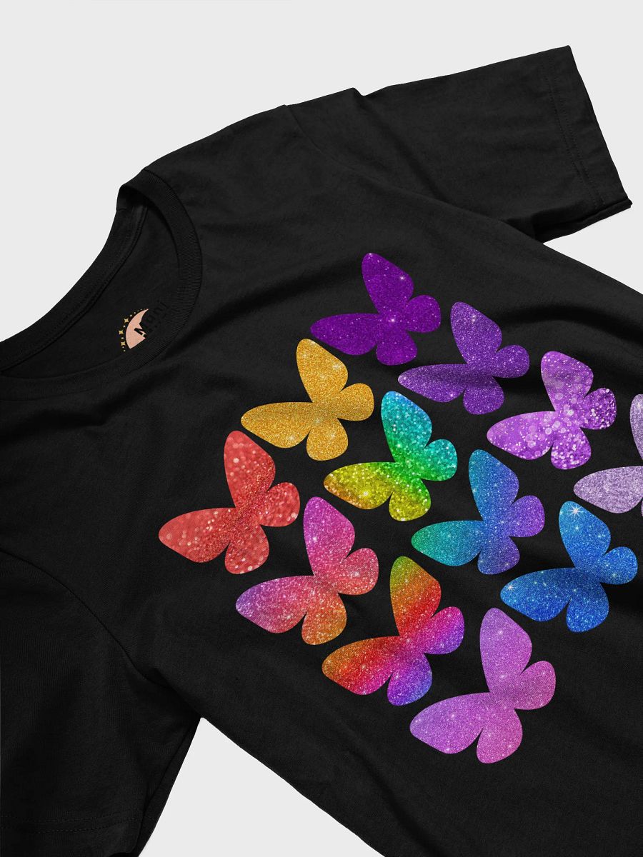 Rainbow Glitter Butterfly Pride Tee - Sparkly Pride Inspired Comfort Shirt product image (3)